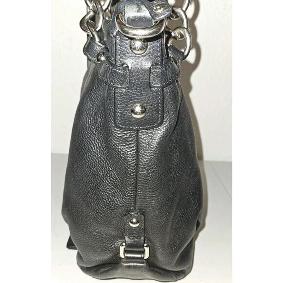 Coach Brooke Bag Purse Satchel Black Pebbled Leather Silver Chain F17165 *Read - Picture 5 of 14